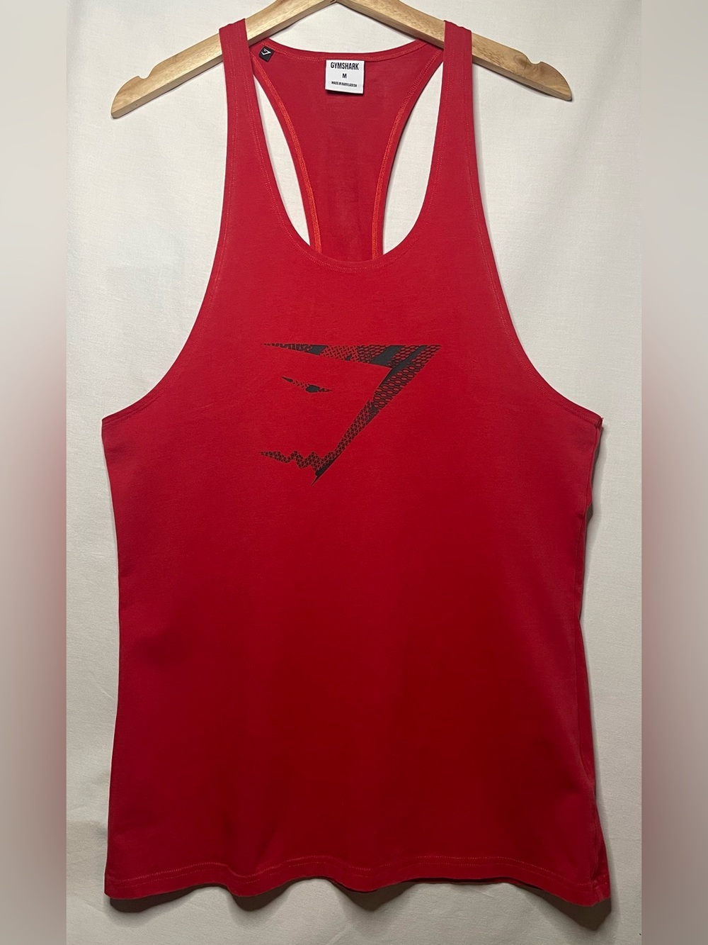 Gymshark Red Men's Racerback Training Tank with Subtle Logo